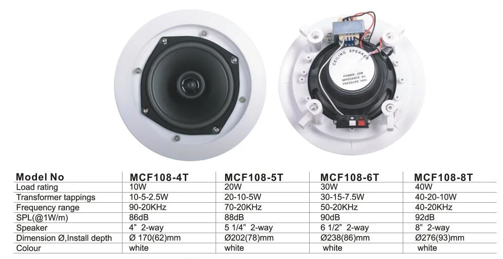 2-Way Ceiling Speaker 5.25" PA System Coaxial Speaker (MCF108-5T)