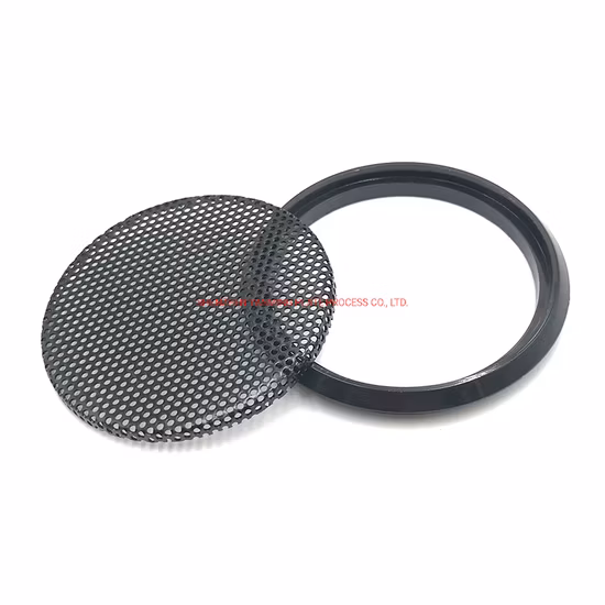 Cubierta de parrilla de altavoz de acero inoxidable con revestimiento negro personalizado para piezas de audio para automóviles